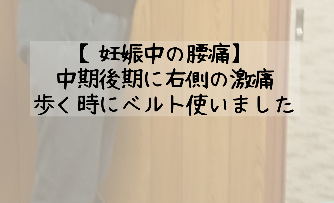 妊娠中期 後期に腰が痛い 右だけ腰の激痛に 歩く時だけベルト使いました 知育プット