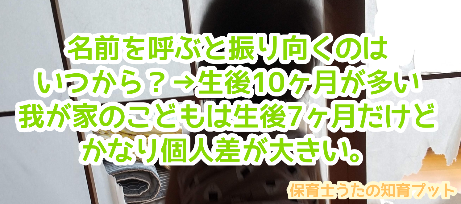 赤ちゃんの名前を呼ぶと振り向くのはいつから 生後10ヶ月が多いけど 個人差大きめ 知育プット