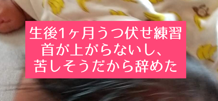 うつ伏せ練習 生後1ヶ月の赤ちゃんのうつ伏せ練習 首が上がらない 知育プット